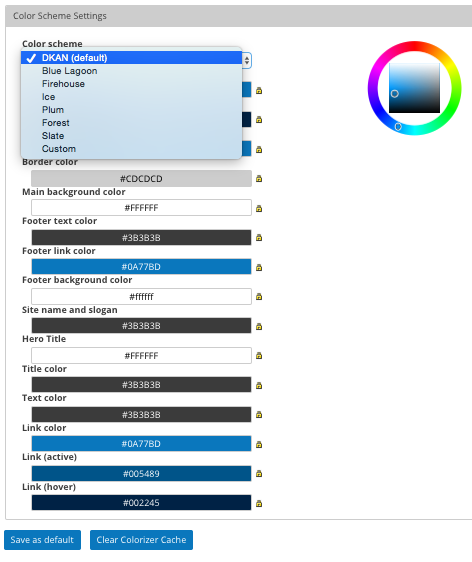 An example screencap of Colorizer when choosing from one of the default color schemes.