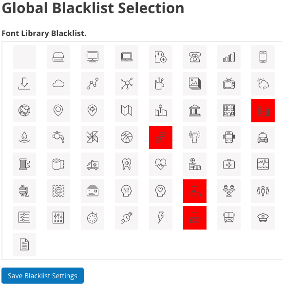 global blacklist selection view