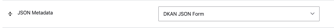 Screenshot of the "JSON Metadata" Drupal form field.